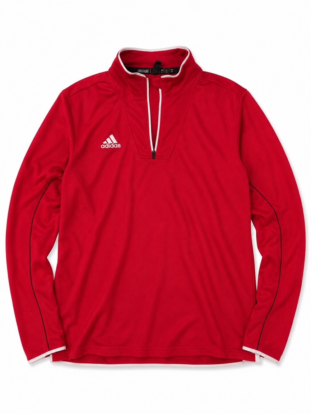 adidas Red Long-Sleeve Quarter-Zip Training Top